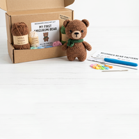 Kit de Crochet para Principiantes, Material para Amigurumi de Oso, Tutorial en Video Paso a Paso, Set de Iniciación para Adultos y Niños