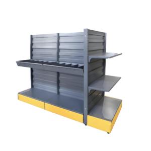 Estantería personalizada para góndola de supermercado, estante de metal ligero de doble cara para <span class=keywords><strong>farmacia</strong></span> y almacenamiento de herramientas de jardín - Product Image 1