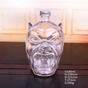 Botella de Vidrio para <span class=keywords><strong>Vino</strong></span>/Vodka con Cabeza de <span class=keywords><strong>Diablo</strong></span> y Tapa Metálica de Rosca, 250 ml, 680 ml - Product Image 5