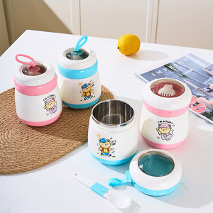 Taza de sopa de dibujos animados, taza de desayuno sellada portátil de acero inoxidable 304 con cuchara, mini lonchera ligera para niños - Product Image 4