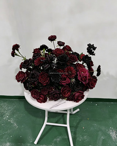 Vente en gros d'usine : Boules <span class=keywords><strong>de</strong></span> fleurs artificielles en soie élégantes <span class=keywords><strong>et</strong></span> <span class=keywords><strong>de</strong></span> haute qualité, centres <span class=keywords><strong>de</strong></span> <span class=keywords><strong>table</strong></span> bordeaux <span class=keywords><strong>et</strong></span> noirs - Product Image 2
