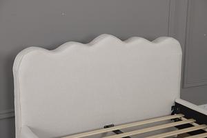 Willsoon Modern <span class=keywords><strong>Gold</strong></span> Supplier Gecertificeerd Aanpasbaar Beige Stoffen Gecapitonneerd Gegolfde Hoofdbord Gestoffeerd Zacht Bedframe Houten - Product Image 4