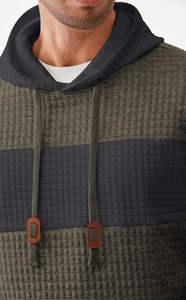 <span class=keywords><strong>Sweat</strong></span>-shirts décontractés pour hommes à manches longues avec cordon de serrage, blocs de couleur, imprimés graphiques et poches - Product Image 3