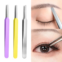 Pince à cils en acier inoxydable de haute précision, durable, à pointe lisse antidérapante, avec logo personnalisé, pour masque de cils et autocollants pour paupières doubles