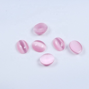 Cristal suelto sintético creado en laboratorio, gemas lisas, <span class=keywords><strong>piedra</strong></span> de forma ovalada, 8*10mm, cabujones de ojo de gato de Color rosa, piedras <span class=keywords><strong>bonitas</strong></span> de cristal - Product Image 5