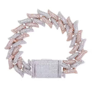 Bracelet chaîne cubaine moderne en argent sterling, style hip-hop, bijoux en moissanite pour hommes et femmes, mode streetwear de luxe - Product Image 1