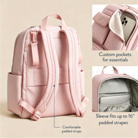 Sac à dos à langer en nylon avec poche isotherme, grande capacité, sac à langer pour bébé, fermeture éclair