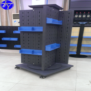 Estante de exhibición de supermercado Flexible metálico de cuatro lados con ruedas de un solo lado perforadas de Servicio Ligero Acceso conveniente - Product Image 3