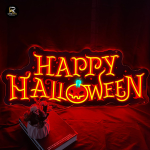 Tùy chỉnh lễ hội trang trí ma quái Spider <span class=keywords><strong>Web</strong></span> Neon trang trí nội thất USB powered Halloween lừa hoặc điều trị Neon dấu hiệu bên câu lạc bộ trang trí Neon - Product Image 2