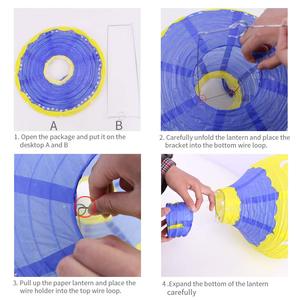 Nicro nueva llegada 12 pulgadas colorido globo de aire caliente forma plegable linterna de papel volador hecho a mano boda fiesta favores Decoración - Product Image 3