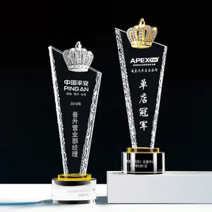 3D 25th акриловая награда, футбольный юбилей, бесплатный дизайн, стеклянный налет и французский уголок, трофей, поставки