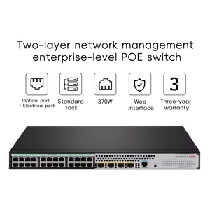 Commutateur Ethernet géré H3C S5024PV5-EI-HPWR POE+ Gigabit 28 ports 336 Gbit/s Prise en charge VLAN SNMP QoS - Product Image 1