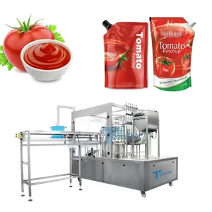 Doypack spout pouch peanut butter tomato paste packaging machine cooking oil sauce ketchup packing machine
