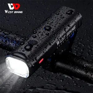 WEST BIKING Bike anteriore luce posteriore sul manubrio Led fanale posteriore per bici ciclismo rosso 3D accessori per biciclette luci a Led a raggi