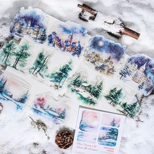 10 hojas por paquete, pegatinas para mascotas, Serie de rimas de nieve de invierno, manual de paisaje de invierno, material decorativo, 6 modelos - Product Image 4