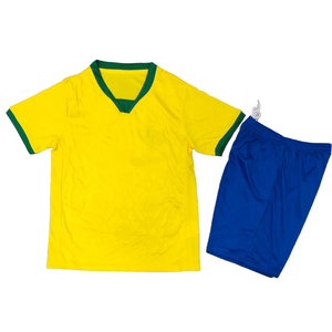 Brezilya nefes kırışıklık dayanıklı çocuk futbolu üniforma Set kısa kollu Jersey rahat giymek - Product Image 1