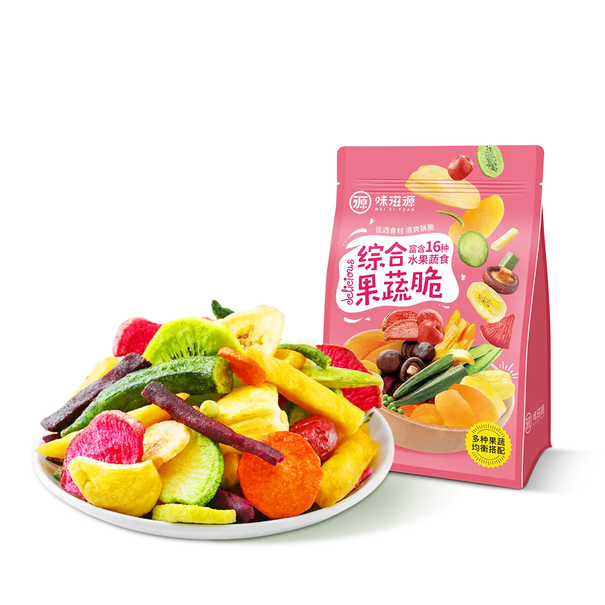 Chinese Hete Verkoop Vacuüm Gebakken Groente En Fruit Chips Gemengd Fruit Groente Chip Knapperig