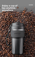 Tumbler haut de gamme en acier inoxydable à double paroi, revêtement céramique, isolé sous vide, tasse à café de voyage 500ml