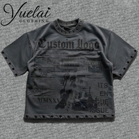 Service OEM, impression DGT personnalisée de haute qualité, streetwear, t-shirt ample en coton 100% vintage décontracté pour hommes