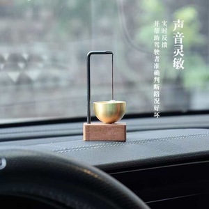 Timbre Magnético de Cobre Estilo Japonés con Base de Madera Natural, Fácil Instalación, Abridor de Puerta para el Hogar, Recordatorio para Invitados - Product Image 1