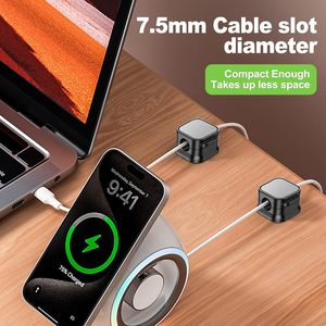 Organisateur de câbles magnétique à un seul niveau pour la charge de téléphone et le stockage de données, crochet mural en plastique pour bureau, boucle pour usage domestique - Product Image 6