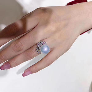 Base para Anillos de Plata S925, Accesorios para Perlas DIY, Base para Joyería de 1970, Redonda, Plana, de 12-14 mm, para Anillos de Moda - Product Image 3