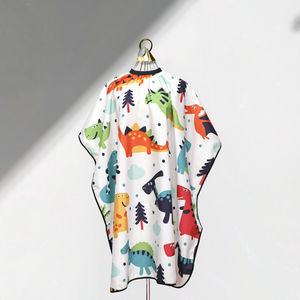 Capa de Peluquería Infantil con Diseño de Dinosaurio, Antideslizante, para Niños, Chal de Dibujos Animados para Bebés, Material de Poliéster, Suministro del Fabricante - Product Image 3