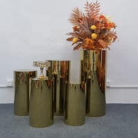 Fournitures de mariage or Dessert gâteau table présentoir cylindre pilier piédestal ensemble plinthes rondes porte-fleurs pour décor de fête