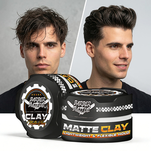 BARBERBATTLE Marque Privée 150G Argile Coiffante Flexible et Redéfinissable Texture Douce Sans Brillance Argile Capillaire Mate Hommes Fixation Forte - Product Image 2