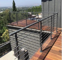 JBM JBM-054 Garde-corps moderne pour escalier et balcon, en tube d'acier inoxydable poli au sable, taille personnalisable, côté
