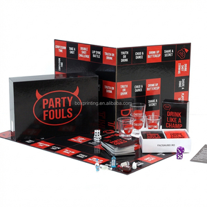 Cartes de jeu personnalisées de haute qualité imprimées sur mesure, fabrication de jeux de société avec plateau pour la famille, avec gobelets en verre - Product Image 3