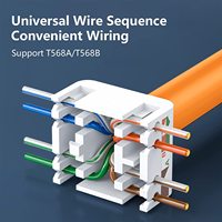 ZOERAX Zinc Alloy Cat8 STP Toolless RJ45 Coupler 8P8C Modul Adaptor Jaringan Terlindung Cocok untuk Kabel Ethernet Terlindung 22-26AWG