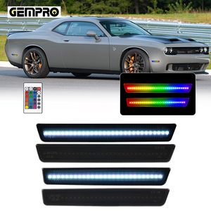 Feux latéraux de pare-chocs avant et arrière RGB pour Dodge Challenger 2015-2023, clignotants, vente en gros, 68195796AB/68195797AB - Product Image 1