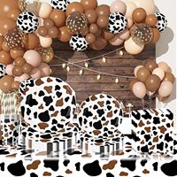 Assiettes en papier d'impression de vache brune moderne de 9 pouces usine directe vente chaude basse-cour anniversaire ferme animaux fournitures de fête pour bébé