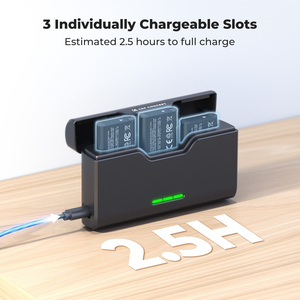 K&F Concept compatible avec <span class=keywords><strong>Sony</strong></span>, lot de 3 batteries d'appareil photo NP-BX1 1240mAh et chargeur rapide, ensemble de batteries rechargeables pour appareil photo numérique - Product Image 5