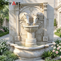 Magnifique Fontaine Murale Intérieure en Marbre avec Tête de Cheval – Décoration Murale Aquatique