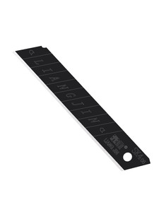 Pisau Utilitas Liangjin Berbahan Baja Paduan SK4, Bilah Persegi Panjang Hitam Tebal dengan Tepi Rata, Gagang Aluminium untuk Industri dan DIY, 18mm - Product Image 1