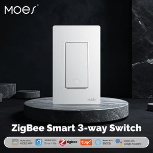 Interrupteur intelligent 3 voies MOES Tuya Star Ring ZigBee, version américaine, fil neutre requis, commande à distance par application, compatible avec Alexa et <span class=keywords><strong>Google</strong></span> <span class=keywords><strong>Home</strong></span> - Product Image 4