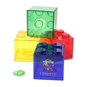 Alcancía con Forma de Caja, Personalizable con Logotipo, Bloque Transparente de PS para Monedas - Product Image 3