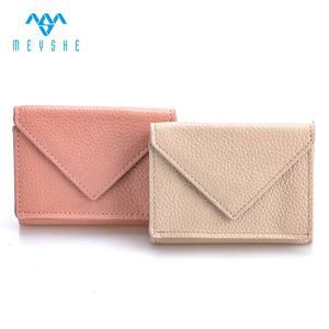 Prezzo di fabbrica personalizzato <span class=keywords><strong>rosa</strong></span> vera pelle <span class=keywords><strong>donna</strong></span> Mini porta carte <span class=keywords><strong>portafoglio</strong></span> con bottone portamonete - Product Image 6