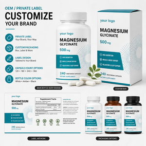 Cápsulas Vegetarianas Premium de Magnesio Glicinato, Fórmula Personalizada para el Soporte Muscular y Nervioso, Venta al Por Mayor Directa de Fábrica - Product Image 5