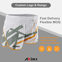 Akilex Short de jogging de haute qualité brodé à double couche pour le tennis Gym Running Workout Quick Dry Nude Feeling Taille élastique