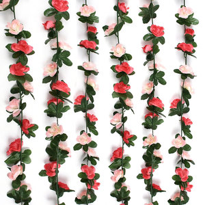 Guirnalda de flores rojas de 45 y 8,2 pies, banderines de flores artificiales estéticas para boda, arco, fiesta, artesanía de jardín - Product Image 1