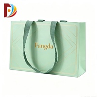 Sacs en papier kraft rectangulaires de luxe écologiques, film mat, échantillon gratuit, impression de logo personnalisé, estampage à chaud doré, poignée en corde de coton, pour gâteaux
