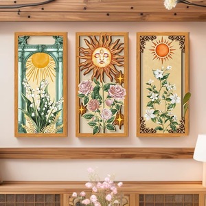 KingWIN Bohemian Style Plant Hollow Wooden <b>Wall</b> Hanging Sun Nature Theme Home Decor Living Room <b>Framed</b> Brown - Product Image 1