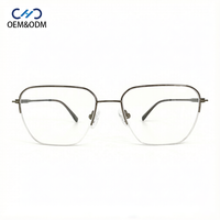M10261 Monture de lunettes optiques unisexe haut de gamme personnalisée, semi-cerclée, avec texture métallique gaufrée de diamants exquis