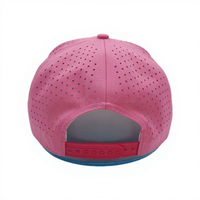New Fashion Custom PVC Patch Logo 5 Panel Waterproof Polyester Sport Golf Hat Laser Cut Perforated Dad Gorras Rope Baseball Cap