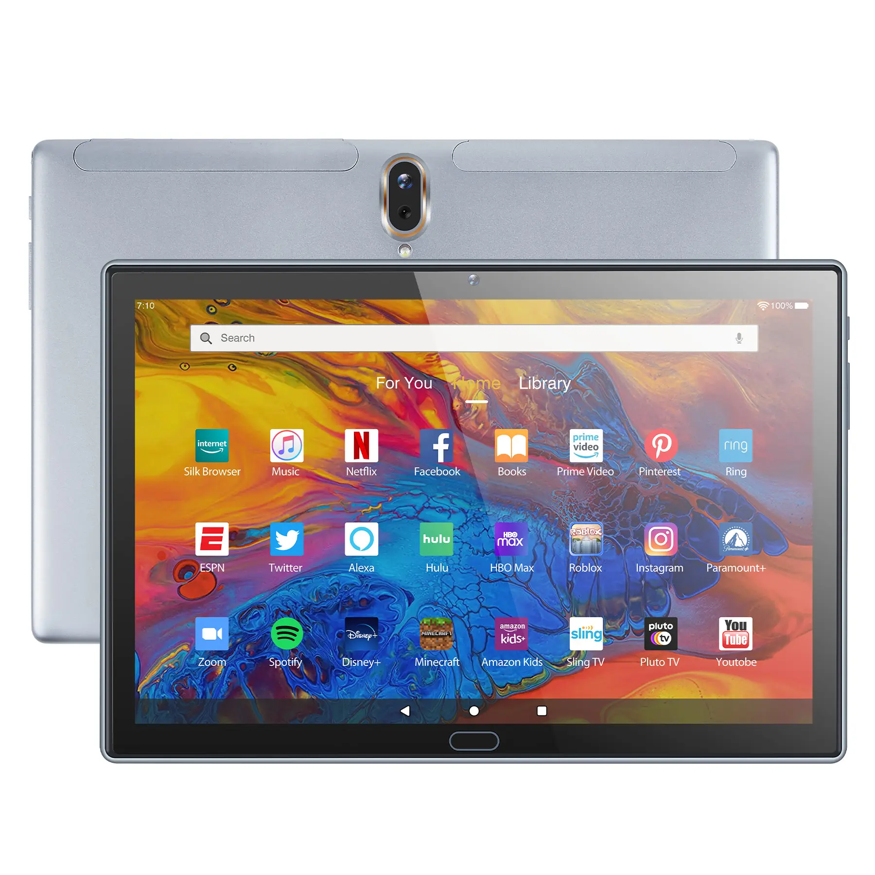 Sztps 10.1 Inch 64Gb Kids Tablet Android Peuters Tablet Voor Kinderen Kinderen Tablet Pc Met Siliconen Case Ouderlijk Toezicht App