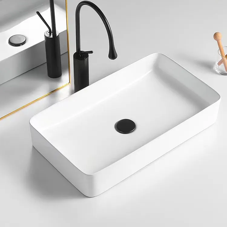 2059 Italienisches Design Rechteckige Form Badezimmer Keramik becken