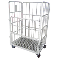 Carrito Logístico Plegable de Metal con Recubrimiento en Polvo, de 4 Ruedas, Fácil de Montar, Personalizable, Resistente, Portátil, con Capacidad para 350 kg